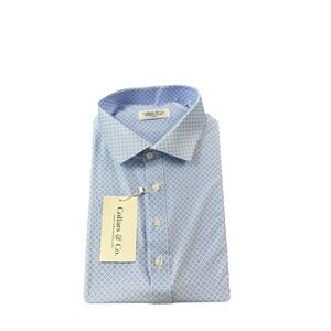 Collars & Co. Purple White Geometric Dress Collar Performance Men's Polo XL NWT